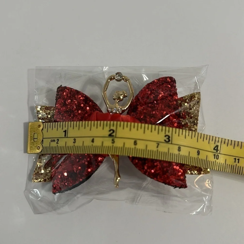 𝅺sparkly red ballerina hair clip barrette for girls